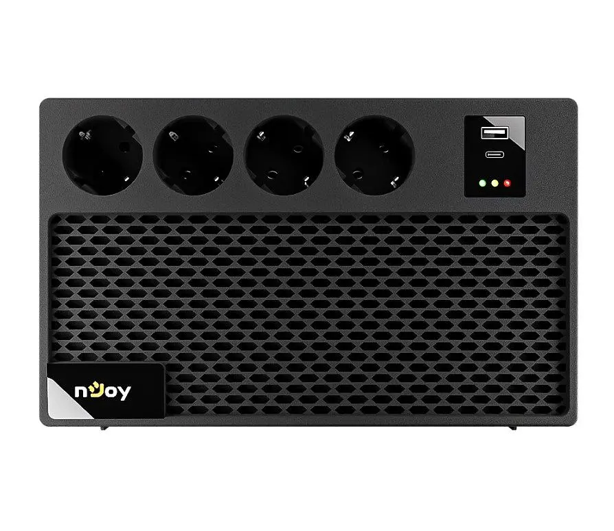 Джерело безперебійного живлення (ДБЖ) UPS nJoy Renton Plus зі стабілізатором AVR 600VA 360W Lin.int. 4xSchuko USB Type-A USB Type-C - фото 2