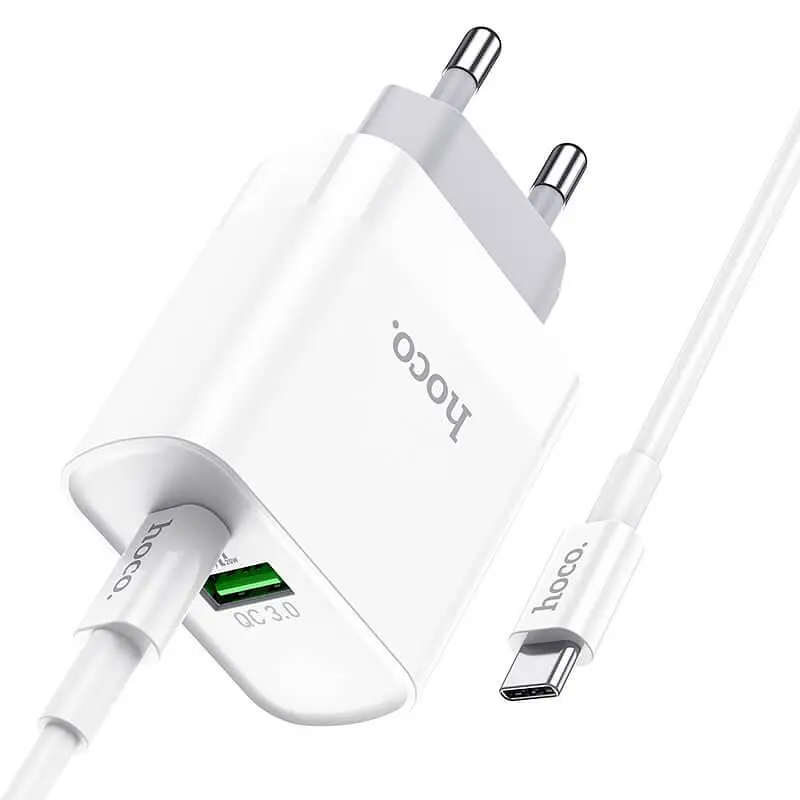Комплект зарядный набор Hoco C80A Type-C to Type-C cable Rapido 2 порта 1 USB и 1 Type-C - фото 7