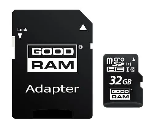 Карта пам'яті microSDHC, 32Gb, Goodram M1AA, Class10 UHS-I U1, SD адаптер, до 100/10 МБ/с (M1AA-0320R12)