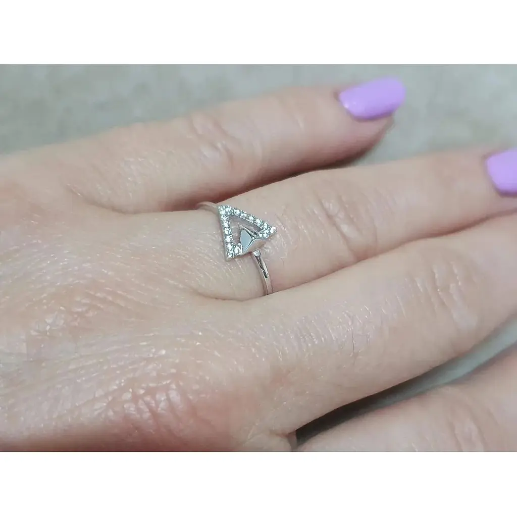 Срібне кільце Qvaliz з фіанітами. 901-00874 16 - фото 2