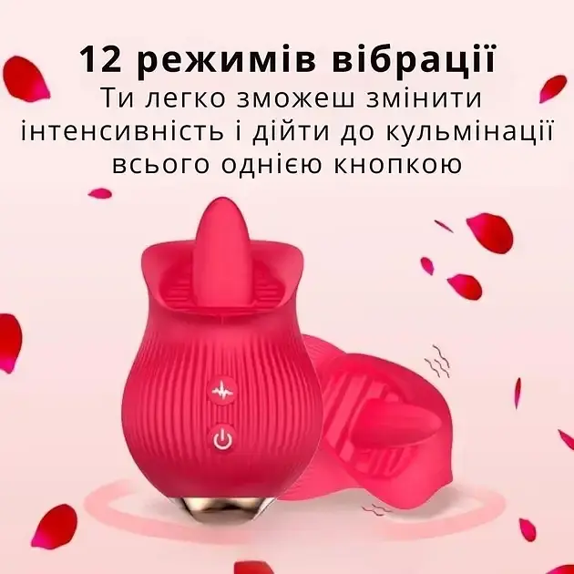 Стимулятор вібратор клітора I'MCUM Kiss & Lick Rose (7970379617735) - фото 4