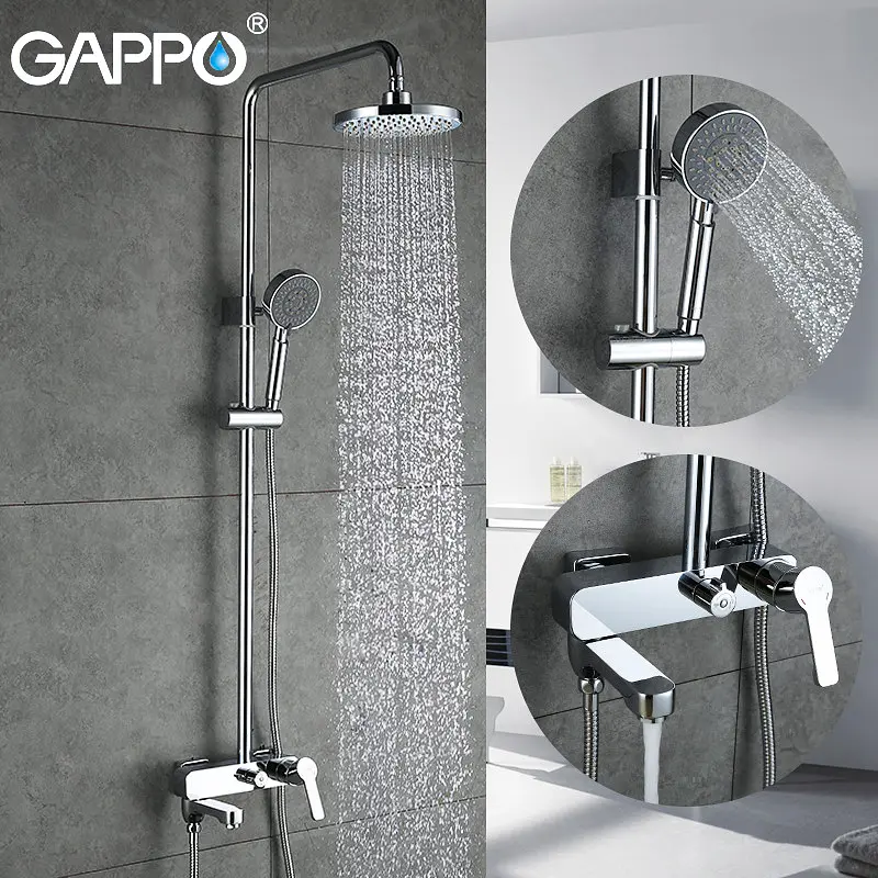 Душевая система Gappo G2402, излив - переключатель на лейку, хром - фото 3