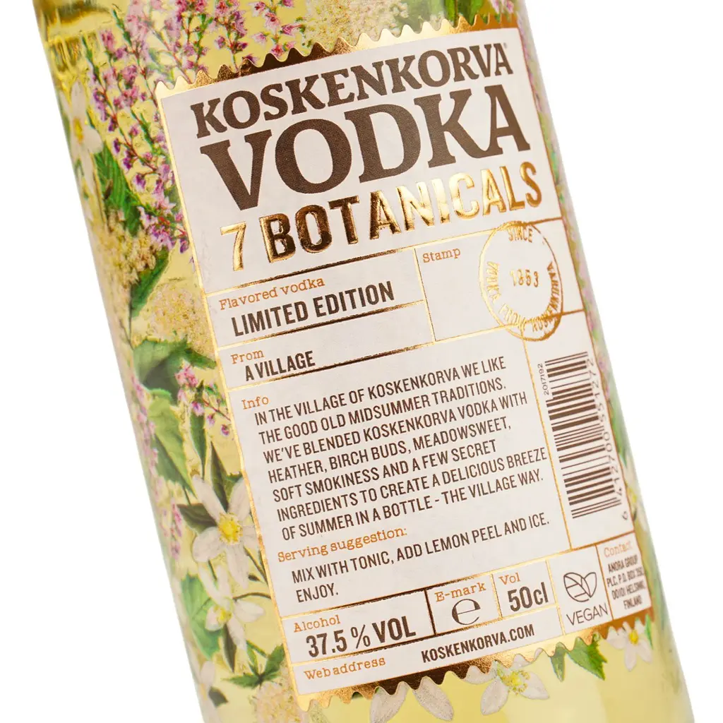 Водка Koskenkorva Vodka 7 Botanicals 37.5 % 0.5 л - фото 5
