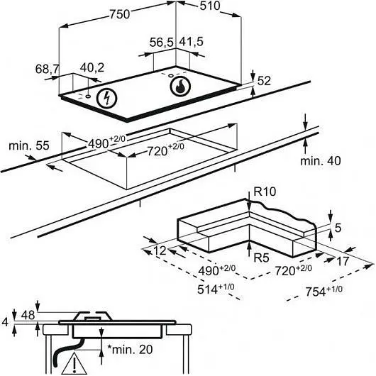 Газовая варочная поверхность Electrolux KGV7539IK [137713] - фото 9