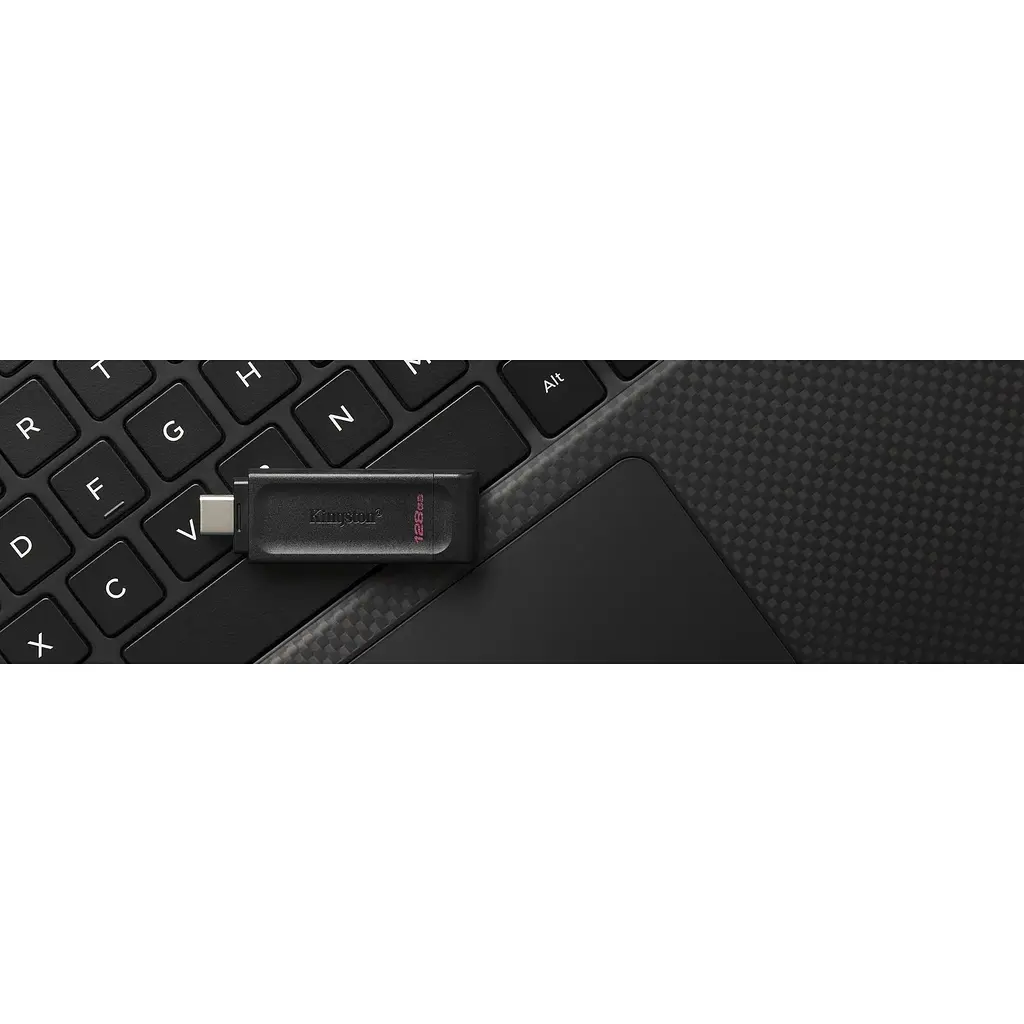 USB флеш-накопитель Kingston DataTraveler 70 128GB USB-C 3.2 Gen 1 Black (DT70/128GB) [66935] - фото 4
