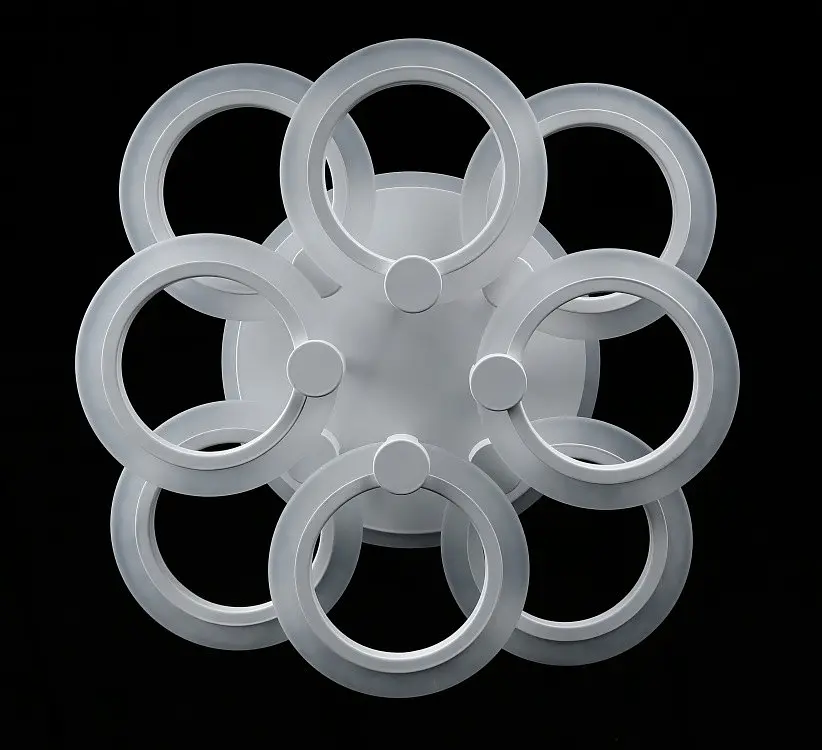 Люстра стельова LED Splendid Ray LK235/4+4+A, 160W, білий, з пультом, димер, сучасний стиль, 50 см - фото 4
