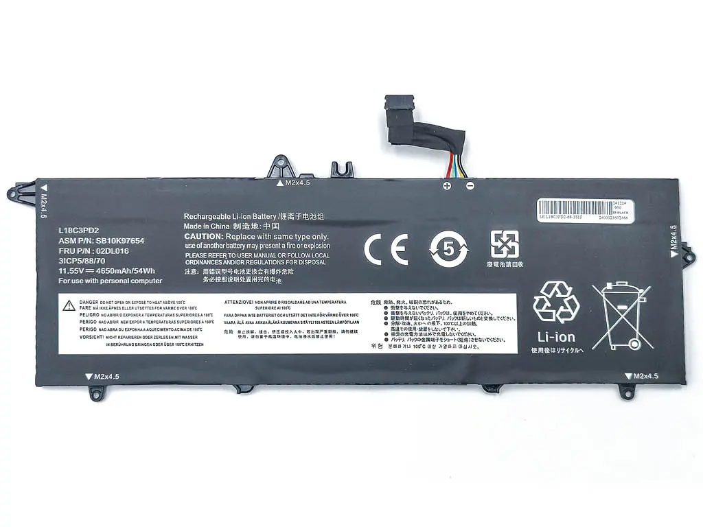 Акумулятор для Lenovo L18C3PD2 ThinkPad T14S T490S T495S (L18C3PD1 L18L3PD1 L18M3PD1) (11.55V 4650 mAh) - фото 2