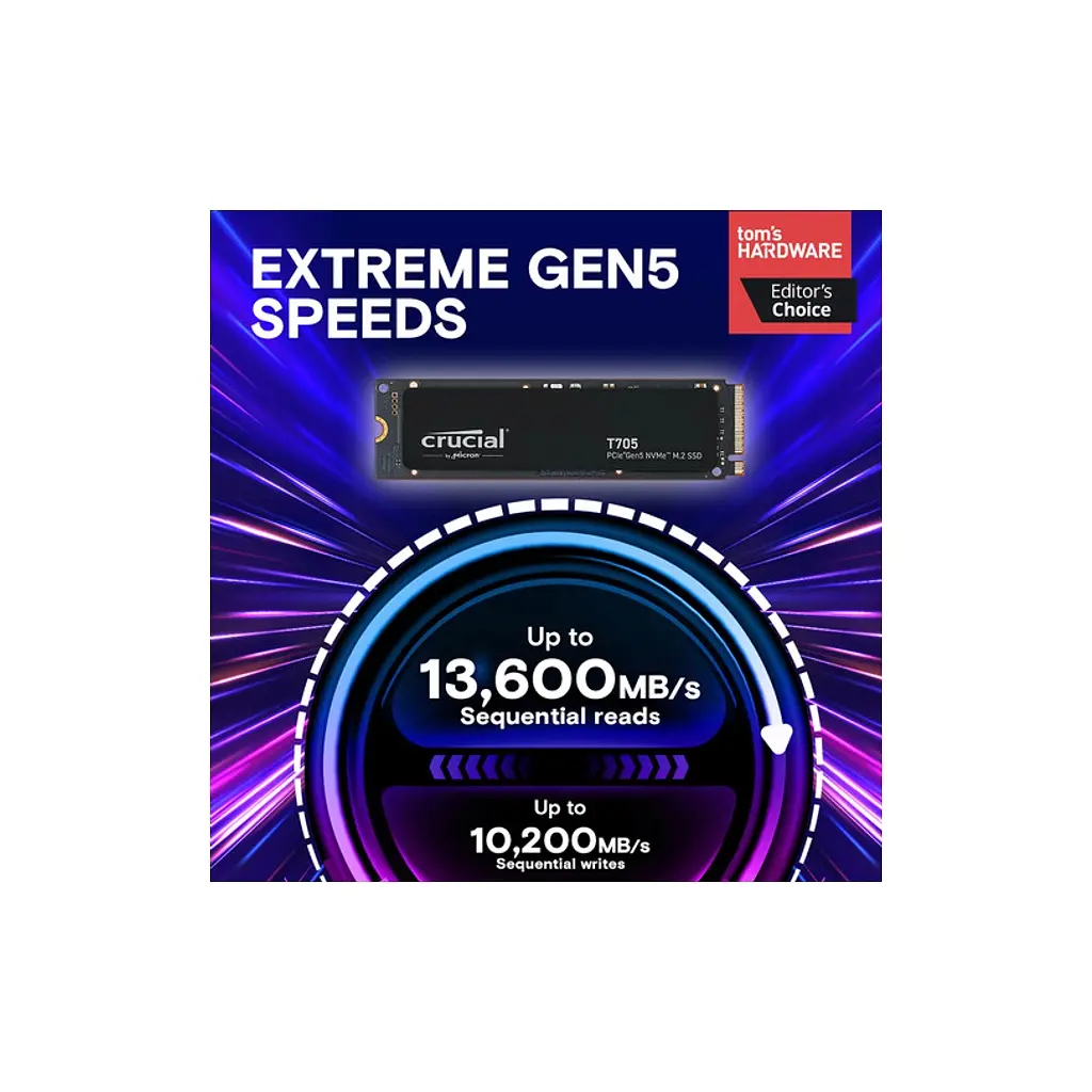 Накопитель SSD M.2 2280 1TB T705 Micron (CT1000T705SSD3) - фото 2