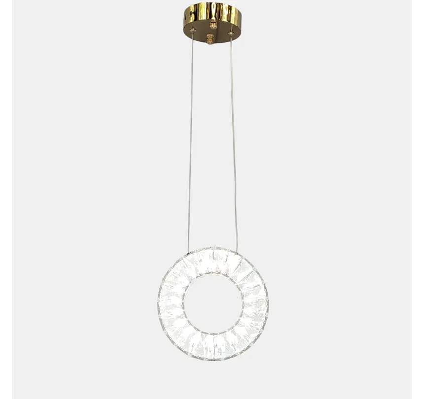 Одинарний кришталевий LED-підвіс Artlight 7270/200GD кільце, золото, 14 Вт - фото 5