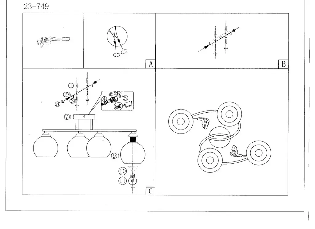Люстра потолочная Brille классическая в зал E27 60W CH (LK-651C/4) - фото 2