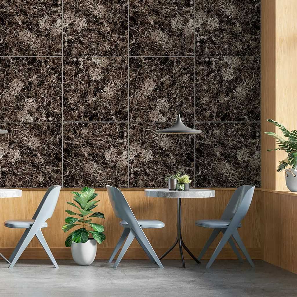 Декоративна плита ПВХ Sticker Wall SW-00001628 Сірий темно-сірий мармур 600x600x3mm - фото 6