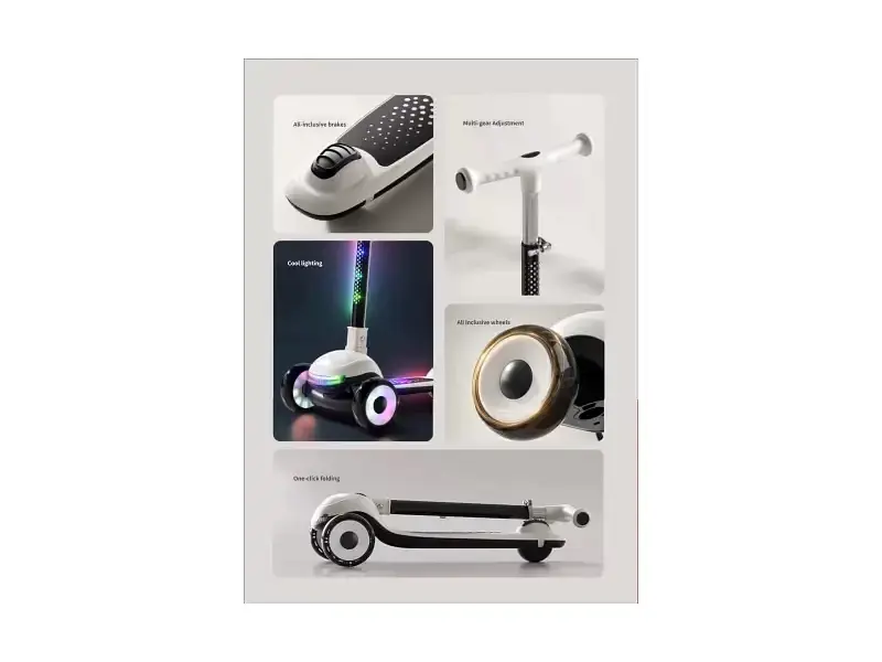 Самокат Kidilo LED Lights, Black (001012782939) - фото 4