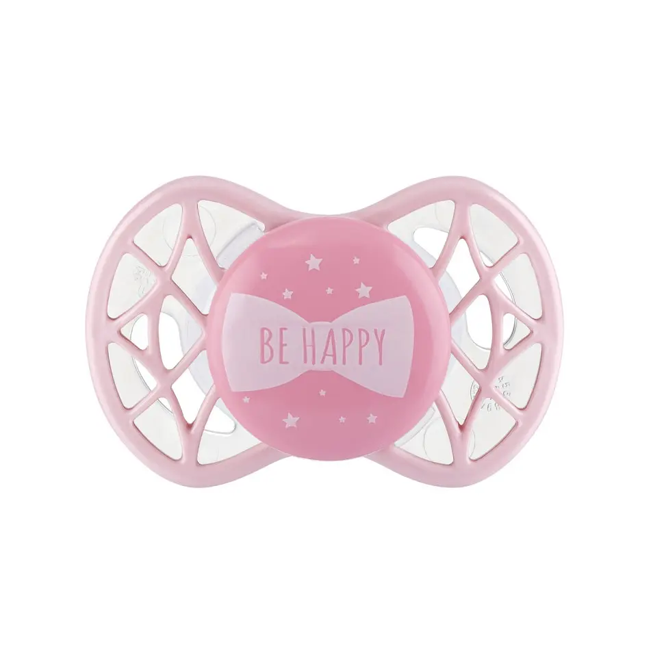 Пустушка Nuvita 7065 Air55 Cool симетрична 0m+ BE HAPPY кольору рожевий кварц NV7065RQ - фото 2