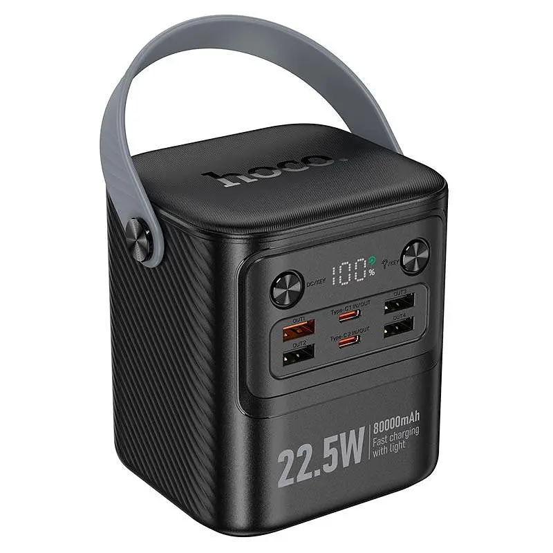 Портативний акумулятор HOCO J152 Tough PD + light power bank 80000mAh з ліхтарем 6 виходів 4USB + 2Type-C - фото 3