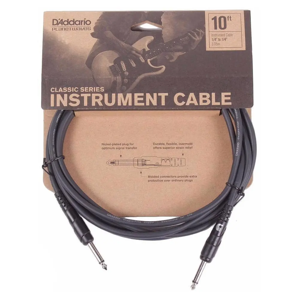 Кабель інструментальний D'Addario PW-CGT-10 Classic Series Instrument Cable 3.05m (10ft) - фото 2