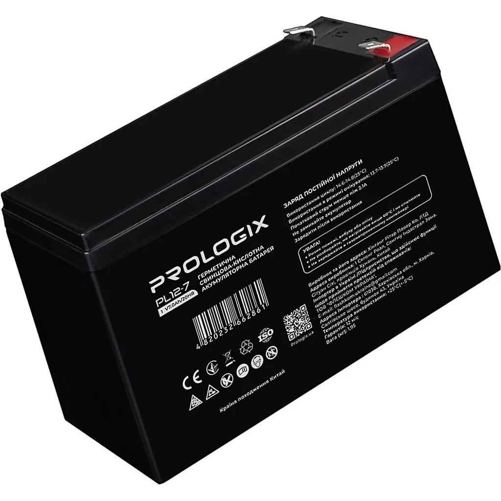 Акумулятор Prologix AGM 12V [12V/7Ah/84Wh] [PL12-7] [114639] - фото 3