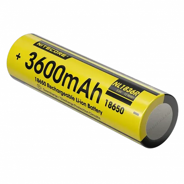 Акумулятор захищений Li-Ion 18650 Nitecore NL1836R 3600mAh 3.6V USB-C (Чорно-жовтий) - фото 3