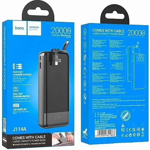 Портативна батарея Power Bank Hoco J114A 20000mAh Black - фото 7