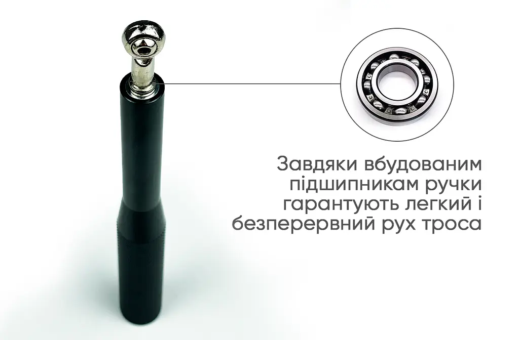 Швидкісна скакалка EasyFit Aluminium зі сталевим тросом та алюмінієвими ручками чорна (EF-1910-BK) - фото 5