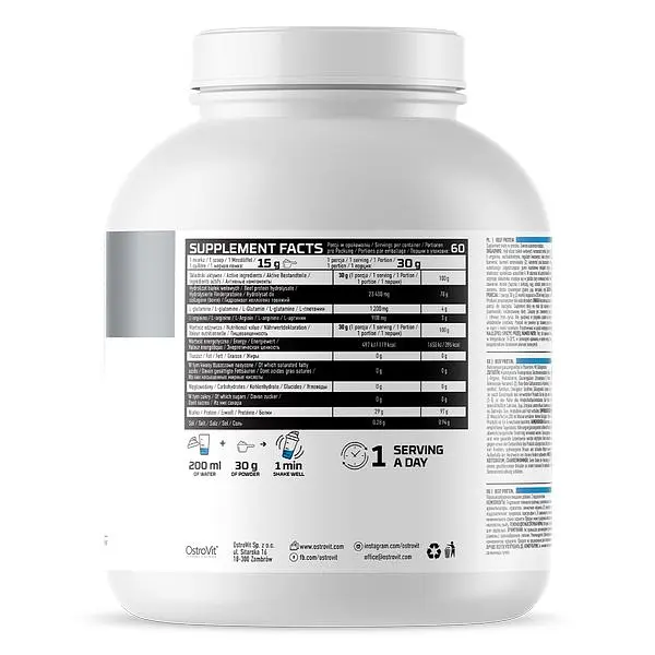 Протеин OstroVit Beef Protein Шоколад-кокос 1.8 кг - фото 2