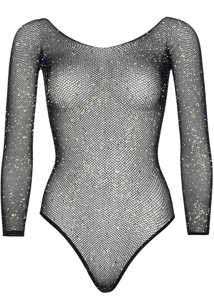Сетчатое боди со стразами Leg Avenue Crystalized fishnet bodysuit, One Size - фото 6