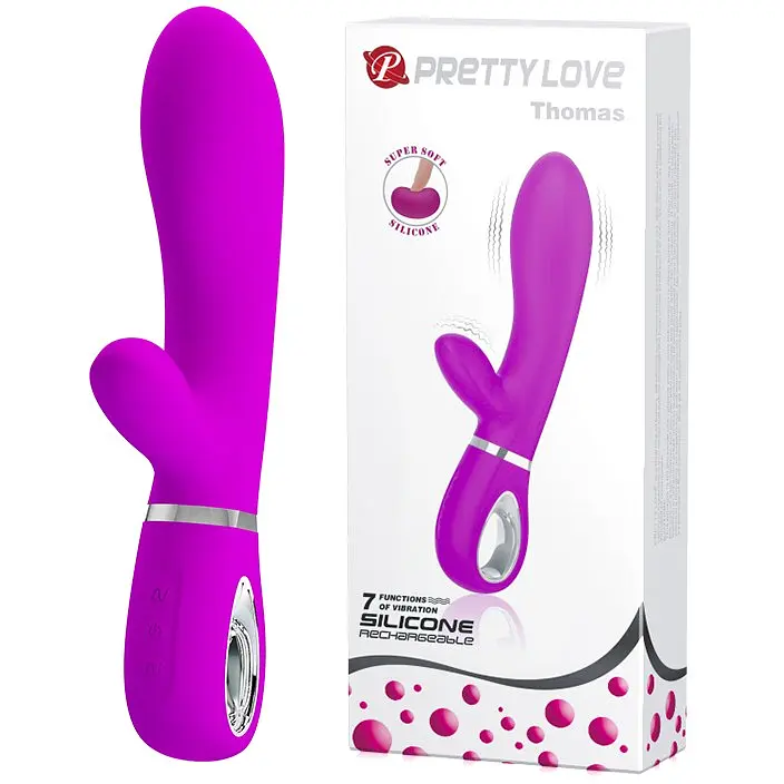 Вібратор Pretty Love Thomas Vibrator із кліторальним стимулятором, 20.5х4 см фіолетовий - фото 6