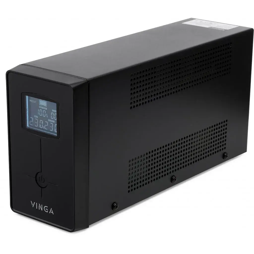 Пристрій безперебійного живлення Vinga LCD 600VA metal case with USB (VPC-600MU) - фото 3