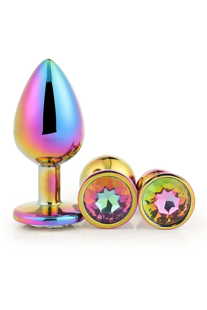 Анальна пробка Gleaming Love Multicolour Plug Set 3 шт. (мульті) - фото 2