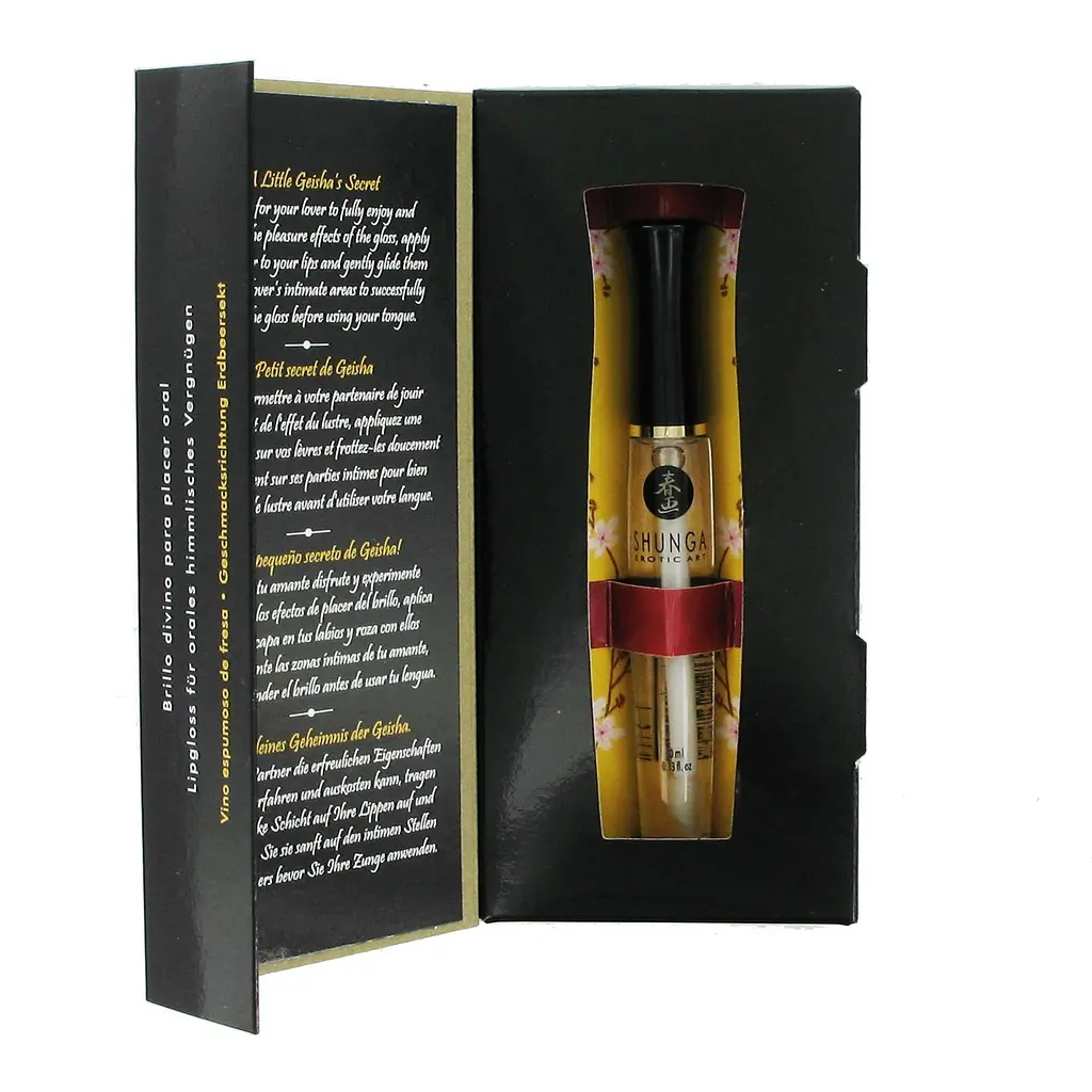 Стимулюючий блиск для губ Shunga LIPGLOSS - Sparkling Strawberry Wine (10 мл), ефект поколювання Shunga SO2554 98032 - фото 3