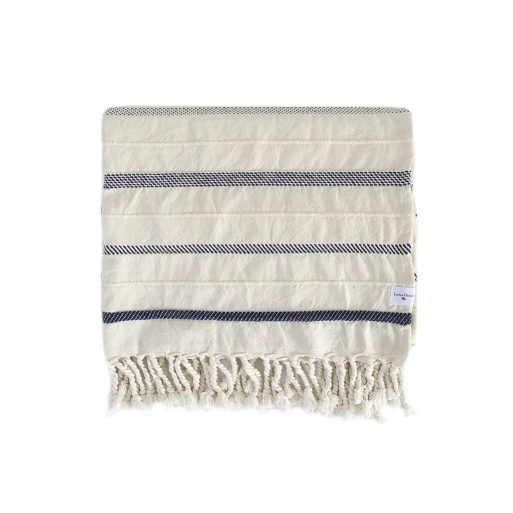 Плед Lotus Home - Benalla natural navy 130x170 - фото 2