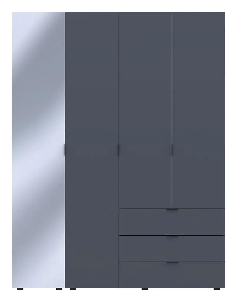 Шафа для одягу Doros Гелар Графіт 3ДСП/Дзеркало 155х49.5х203.4 (42002158) - фото 3