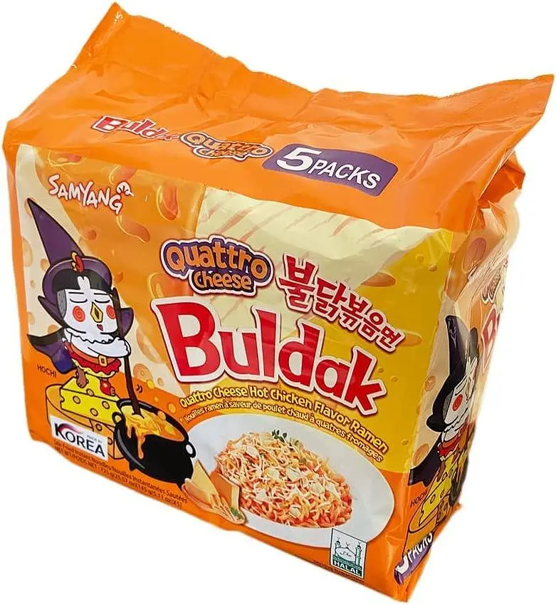Локшина швидкого приготування SAMYANG Buldak Quattro Cheese Ramen Hot Chicken Flavor Ramen 5 шт х 145 г - фото 2