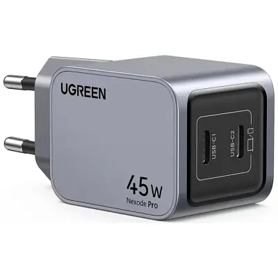 Зарядний пристрій Ugreen 2xUSB-C PD 45 Вт GaN X707 сірий (35008) - фото 5