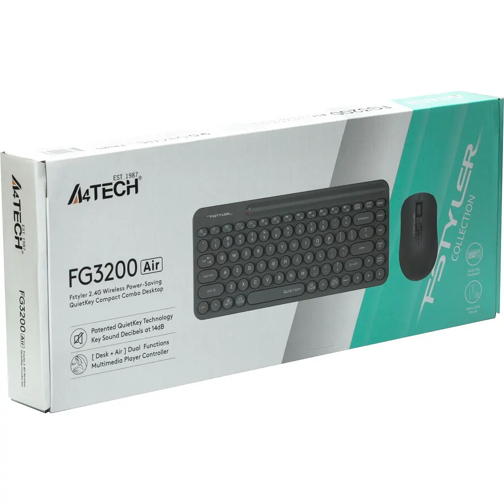 Комплект (клавіатура + миша) A4Tech Fstyler FG3200 Air2 Grey [140902] - фото 7
