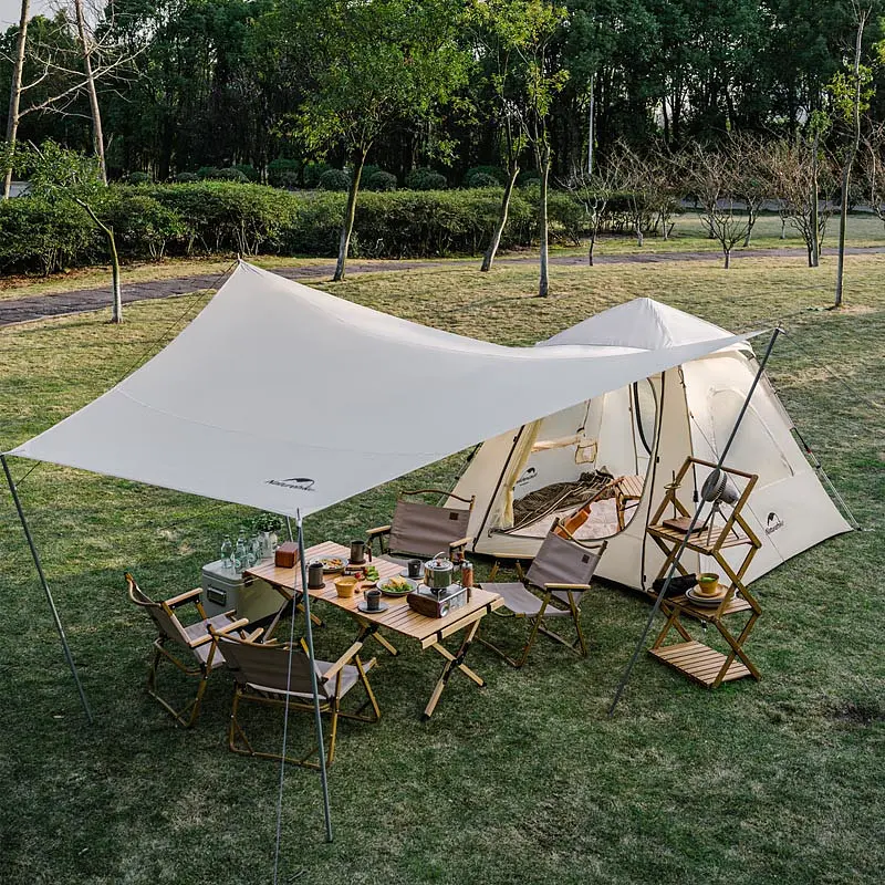 Намет Naturehike CNK2300ZP014 з навісом тримісний бежевий - фото 3