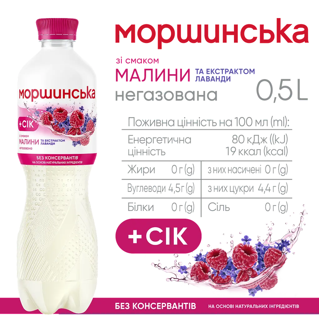 Напій соковмісний Моршинська зі смаком малини та екстрактом лаванди 0.5 л - фото 5