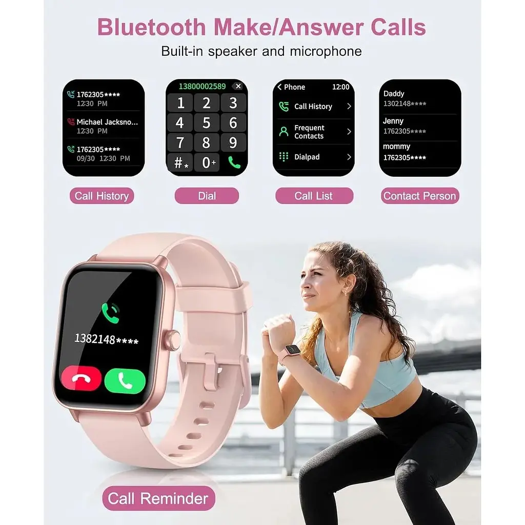 Розумний годинник з Bluetooth-дзвінком, вбудованим Alexa, циферблатом 4.6 см - фото 7