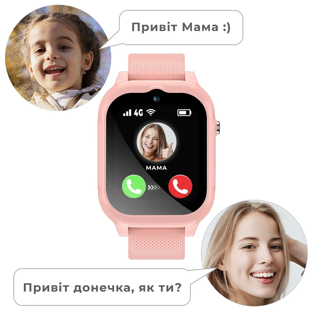 Дитячий смарт-годинник JETIX G99 зі змінним корпусом, GPS, 4G Відеодзвінком і вологозахистом (Pink) - фото 7