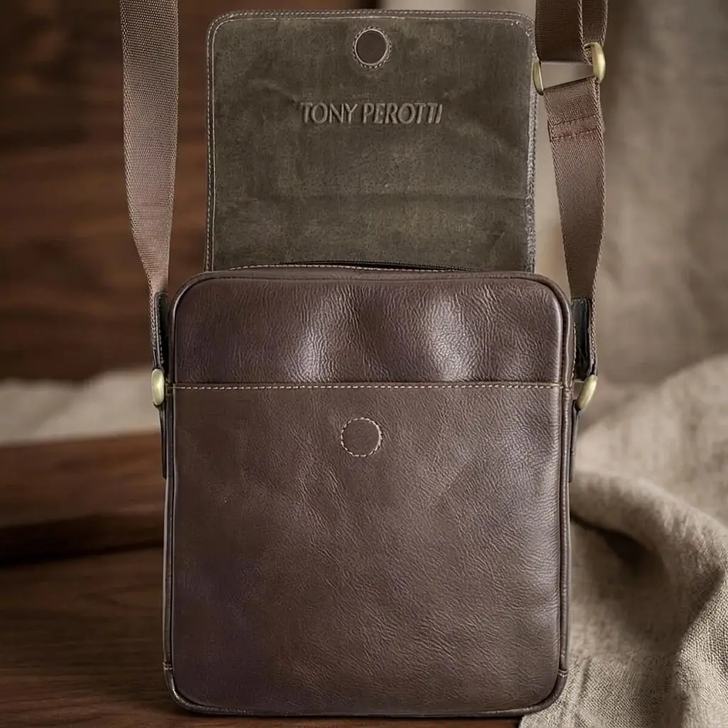 Чоловіча сумка Tony Perotti з натуральної шкіри Italico 9546 moro (90389) Коричнева - фото 4