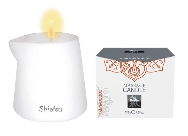 Масажна свічка Hot Shiatsu Massage Candle Sandalwood, 130 г - фото 5