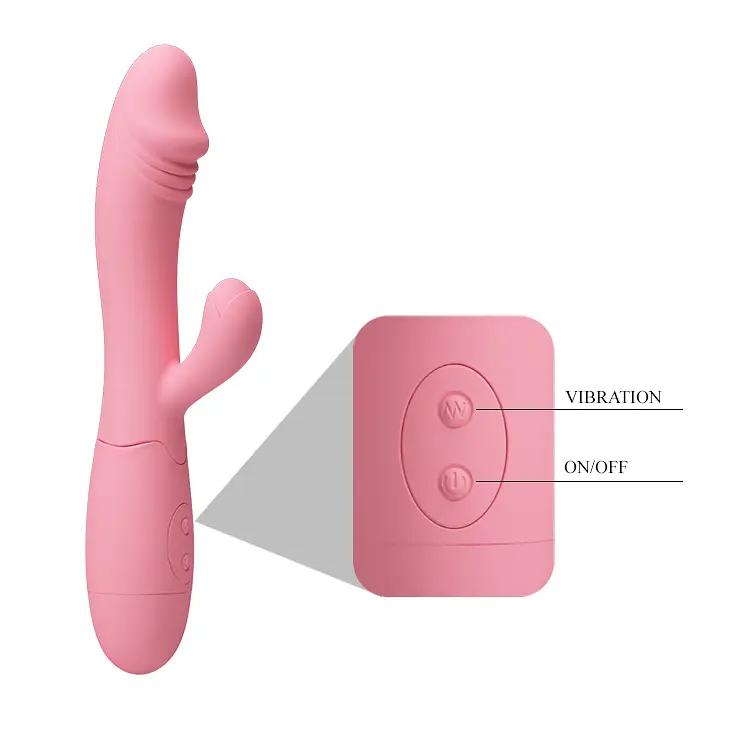 Вібратор-кролик Pretty Love Snappy Vibrator Flesh, що перезаряджається, 19.5х3.2 см рожевий - фото 7