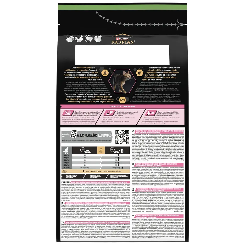Сухой корм для кошек Purina Pro Plan Sterilised Adult 1+ Delicate Digestion для стерилизованных с чувствительным пищеварением со вкусом курицы 1,5 кг  - фото 2