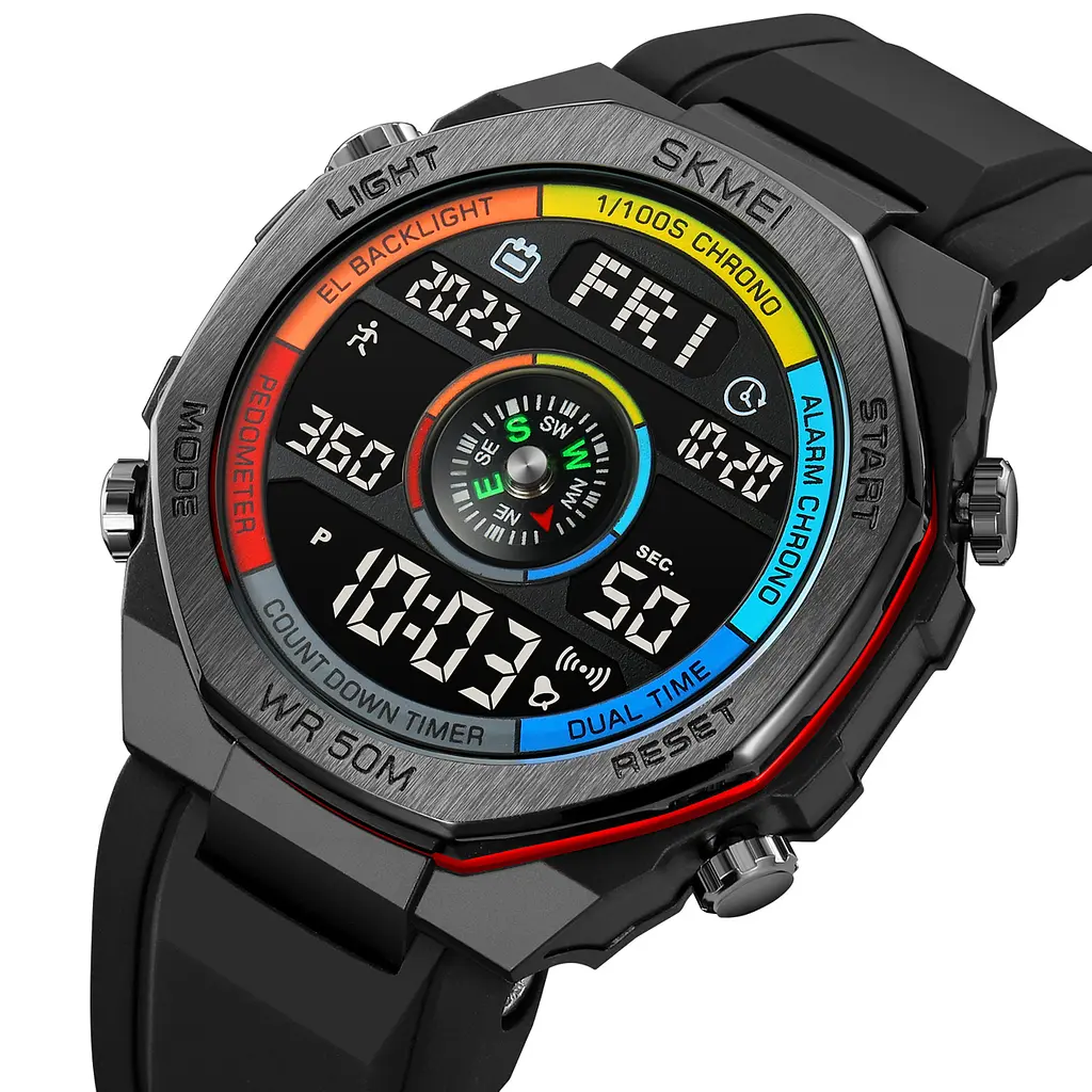 Наручний годинник чоловічий 2209CLRD Colorful-Red STOPPED Skmei acs0030144 - фото 2