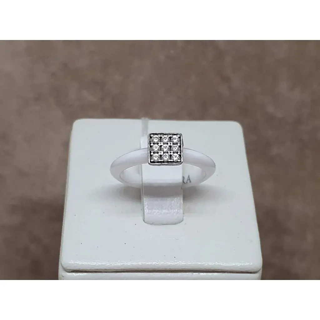 Срібне кільце Aurora з керамікою і фіанітами. С1007Б 16 - фото 4