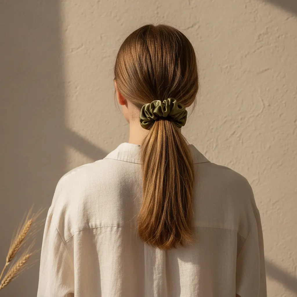 Набір з 5 штук шовкових резинок для волосся Чумацький Шлях - обери настрій - Choose Your Mood - Розмір L (1240-02) - фото 7