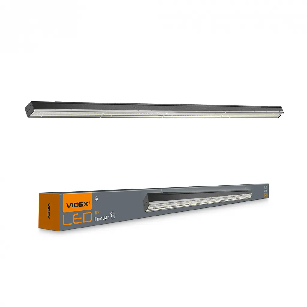 LED світильник лінійний магістральний Videx BN03, 50W 1.2м 5000K чорний (28533-000)