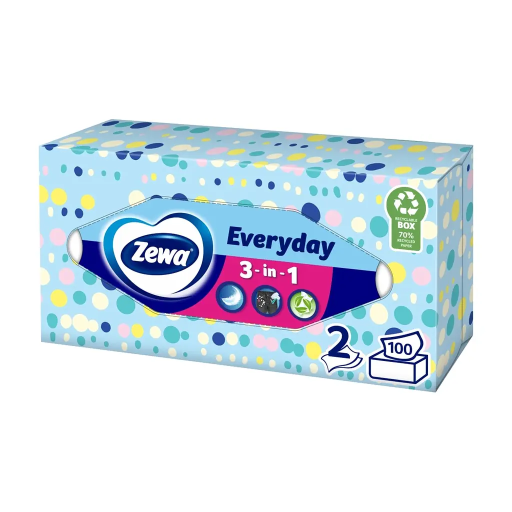 Серветки косметичні Zewa Everyday 100 шт. (7322540043464) - фото 3
