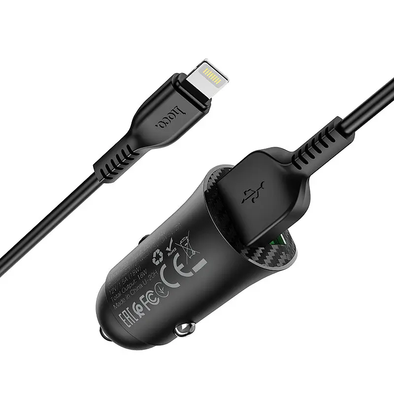 Адаптер автомобільний HOCO lightning cable Farsighted dual port Z39 синій - фото 4