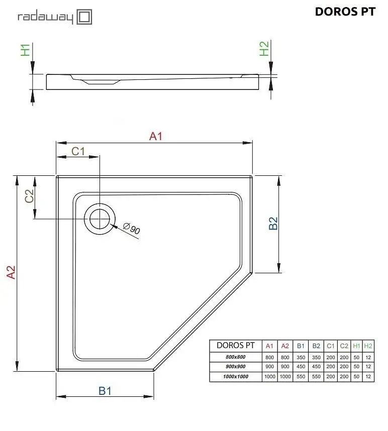 Душевой поддон Radaway Doros PT 80x80 SDRPT8080-01 - фото 2