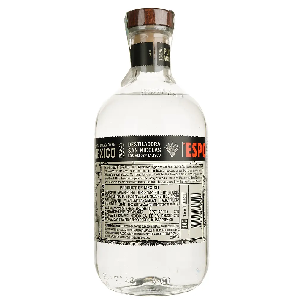 Текіла Espolon Blanco 100% Agave, 40%, 0,75 л - фото 2